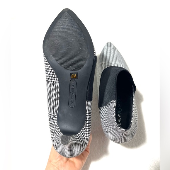 Andrew Geller Heels Vienna Houndstooth Closed & Pointy Toe Black & White Size 8M - Picture 4 of 7